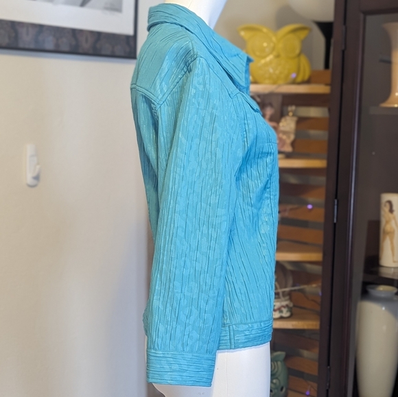 Ruby Rd. Aqua Jean Jacket - Picture 3 of 5